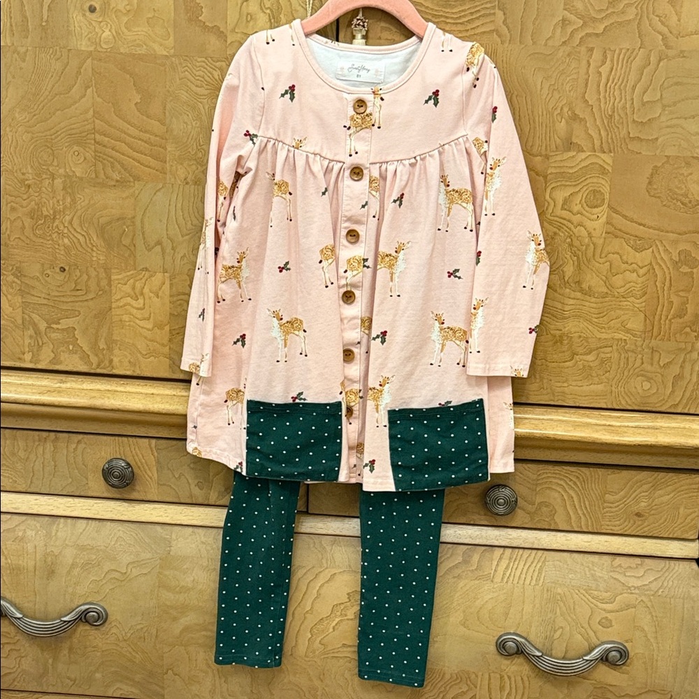 Sweet honey leggings and tunic top set